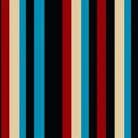 Blue, Black, Red & Beige Vertical Stripes Pattern
