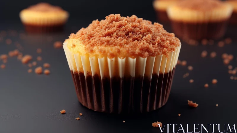 Delicious Muffin with Brown Sugar Crumble Topping AI Image