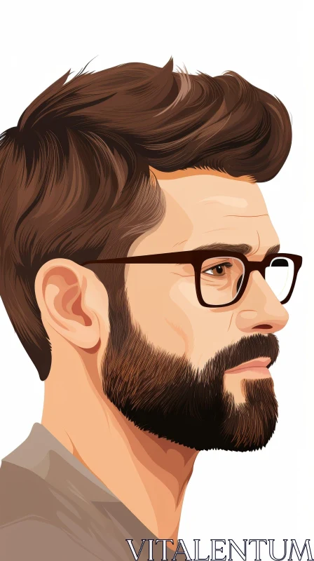 AI ART Man Vector Illustration - Profile Portrait