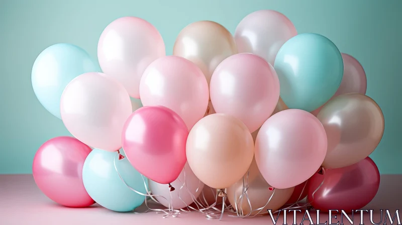 Pastel-Colored Balloons Close-Up AI Image