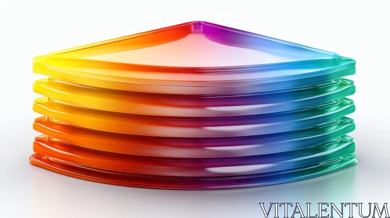 AI ART Spectrum Color Palette Glass Plates 3D Render