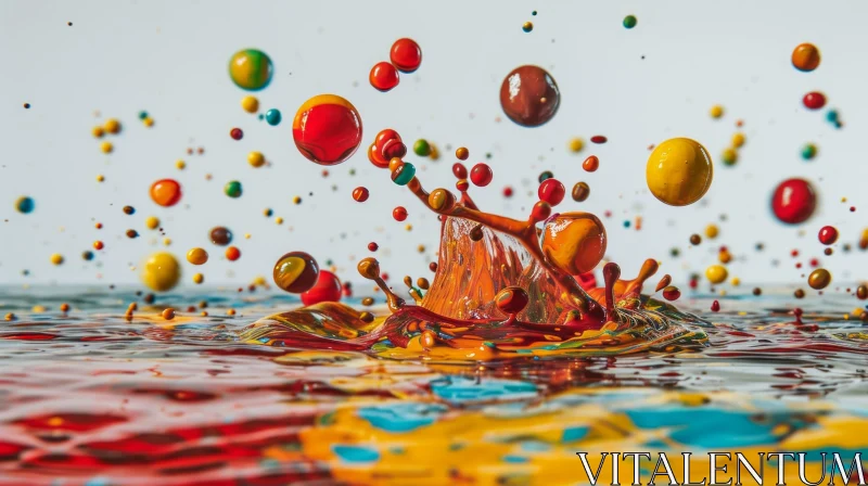 Colorful Paint Splash in Mid-Air AI Image