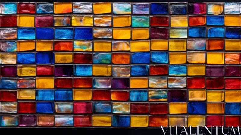 AI ART Colorful Rectangular Mosaic Tiles - Modern Art Inspiration