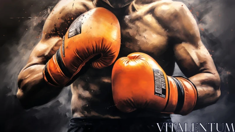 Powerful Boxer Painting AI Image