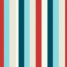 Classic Vertical Stripes Pattern in Red, Blue, Cream, and Navy