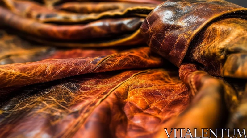 Crumpled Brown Leather - Intricate Details and Texture AI Image
