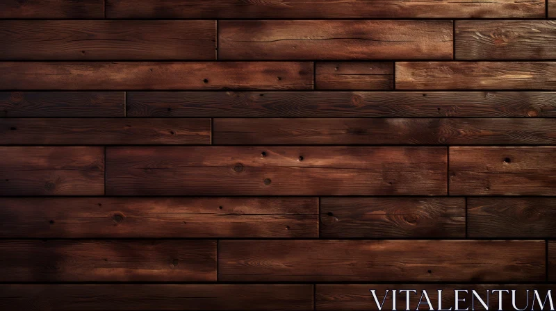 Dark Wooden Wall Texture with Brown Planks AI Image