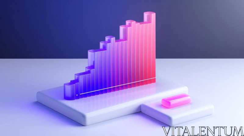 Glass Bar Graph - 3D Illustration AI Image