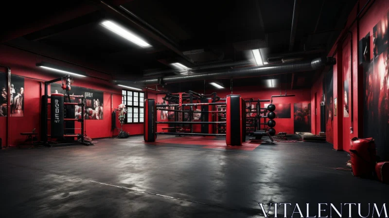 AI ART Intense Boxing Gym Scene