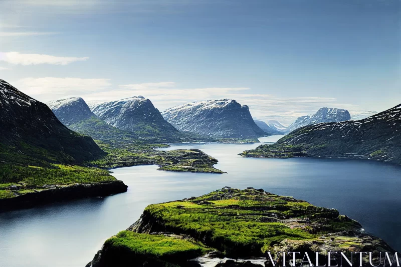 Sweden's Mountain Range and the Norwegian Coast: A Captivating Natural Landscape AI Image