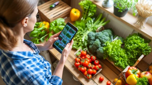 Woman in Grocery Store: Exploring Fresh Fruits and Vegetables