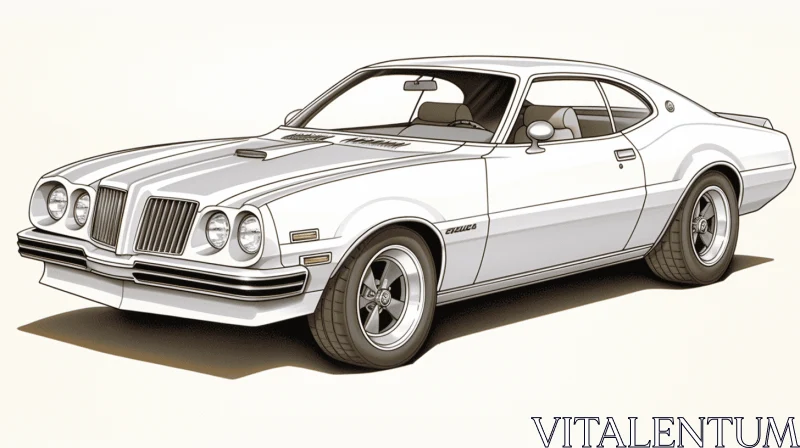 Captivating Classic White Sports Car Illustration AI Image