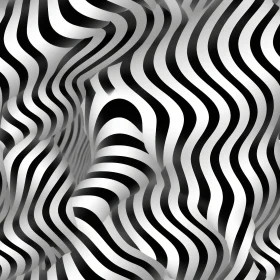 Monochrome Abstract Stripes - 3D Rendering