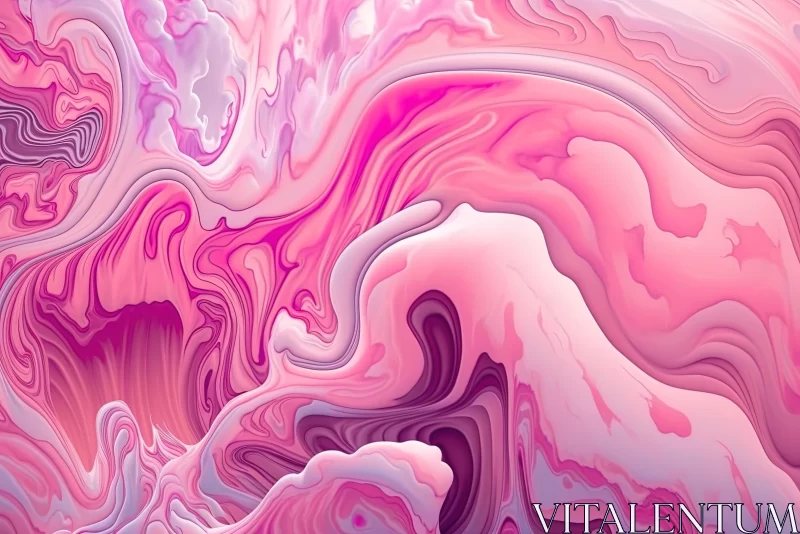 AI ART Pink Liquid Wallpaper with Swirl | Vibrant Digital Art