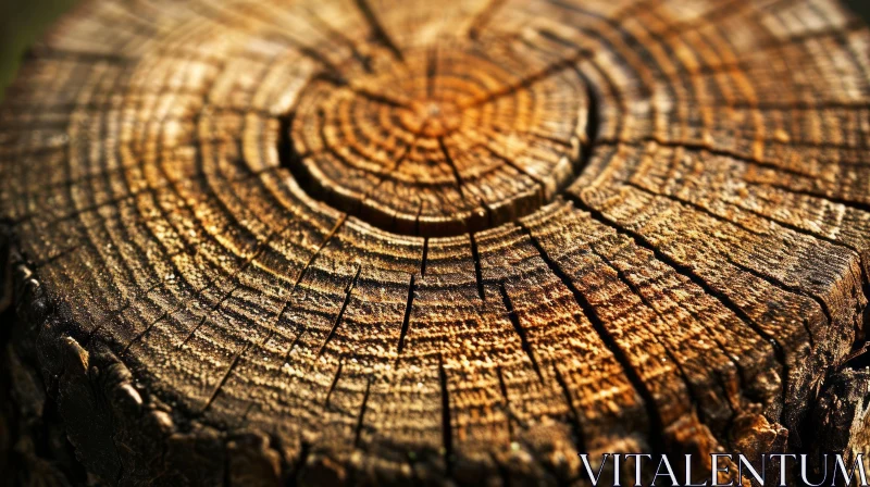 Circular Tree Stump Texture Close-up AI Image