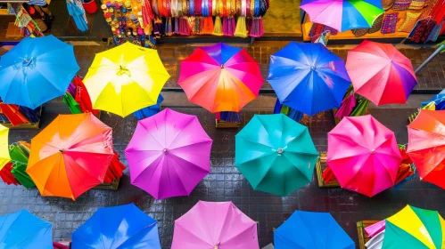 Colorful Umbrellas at Street Market