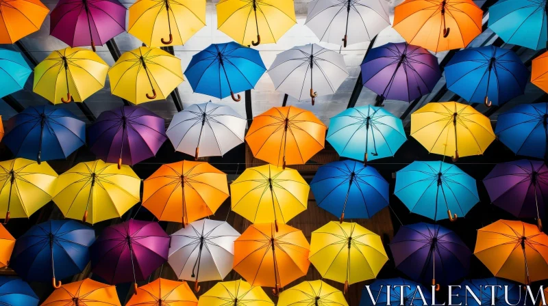 Colorful Umbrellas Installation: A Captivating Display of Hues AI Image