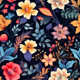 Dark Blue Floral Pattern - Home Decor