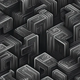 Gray Cubes Seamless Pattern - Intricate Design for Projects