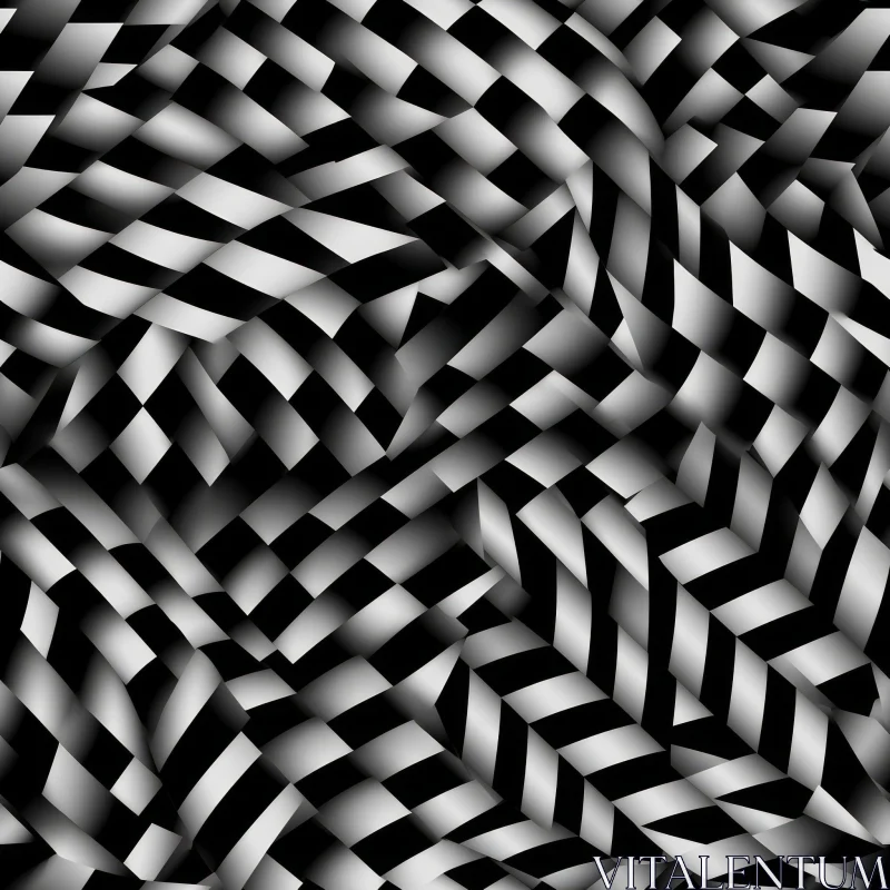 AI ART Intriguing Black and White Geometric Pattern