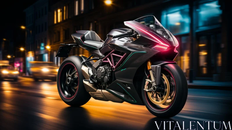 Night City Motorcycle Adventure AI Image