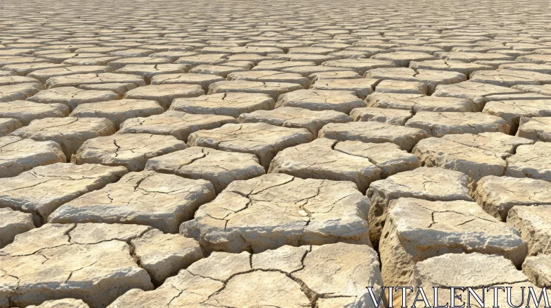 Cracked Earth: A Haunting Portrayal of Drought and Climate Change AI Image