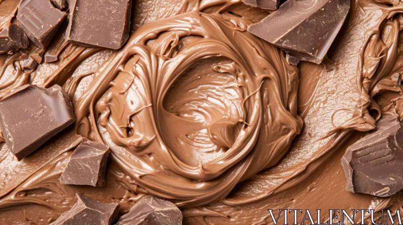 Decadent Chocolate Spread with Dark Chocolate Chunks AI Image