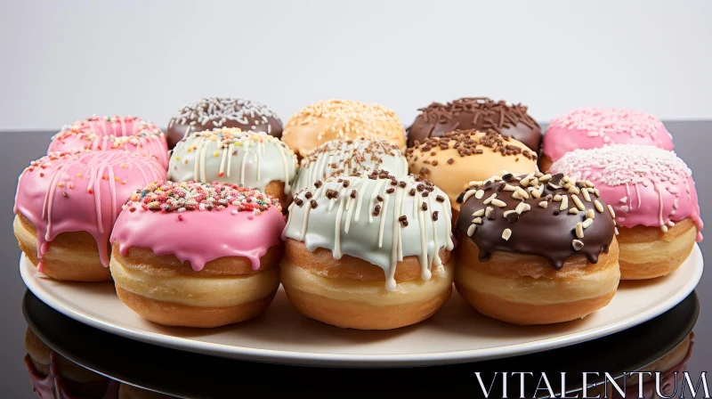 AI ART Delicious Doughnuts with Various Toppings