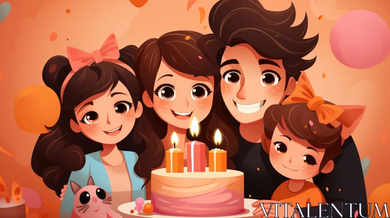 Family Birthday Celebration AI Image