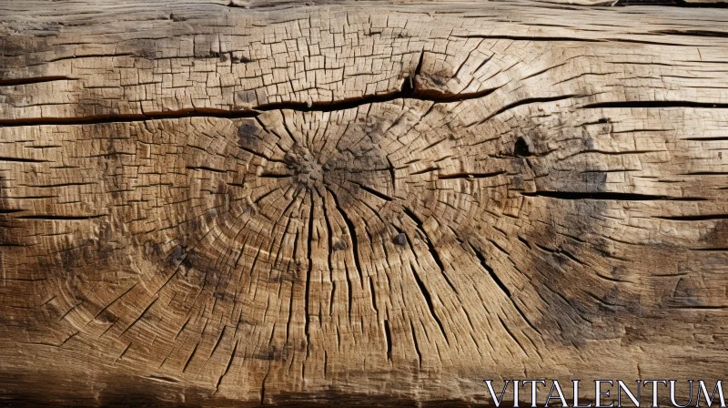Weathered Tree Trunk Cross-Section | Rustic Wood Texture AI Image