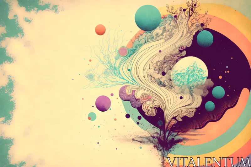 Abstract Design with Balloons | Retro Filters | Detailed Fantasy AI Image