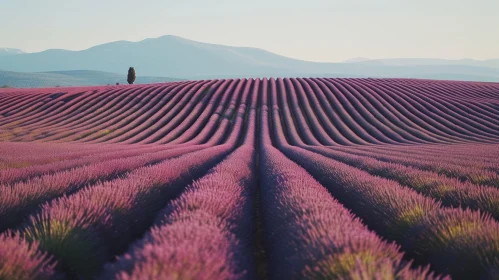 Provence Lavender Field Landscape: A Serene Vision of Nature's Beauty