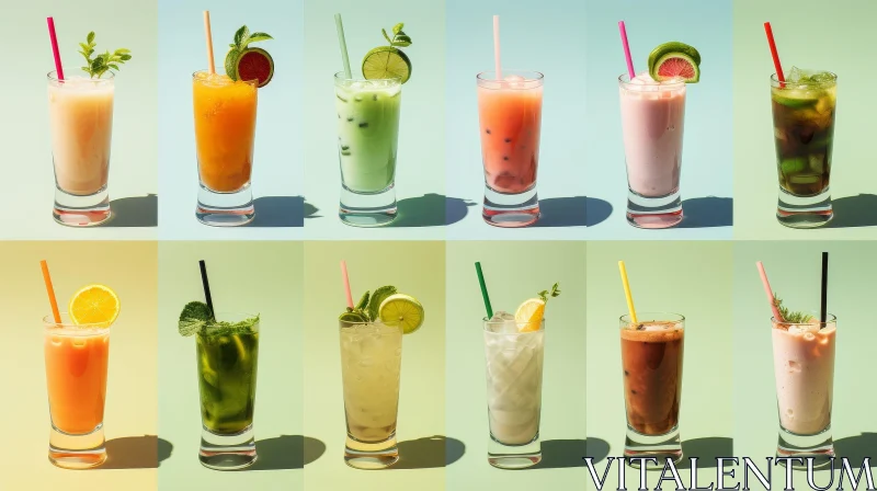 Delicious Cocktail Collection in Tall Glasses AI Image
