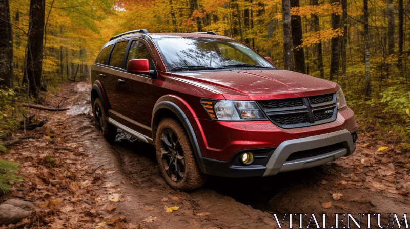 AI ART Exploring the Forest: A Dodge Journey on a Textured Dirt Road