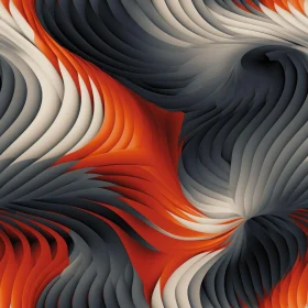 Abstract Wavy Pattern Background in Orange, Gray, White