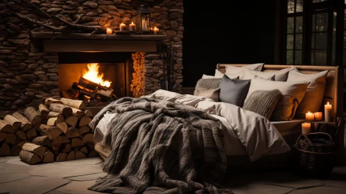 Cozy Bedroom with Fireplace - Warmth and Comfort