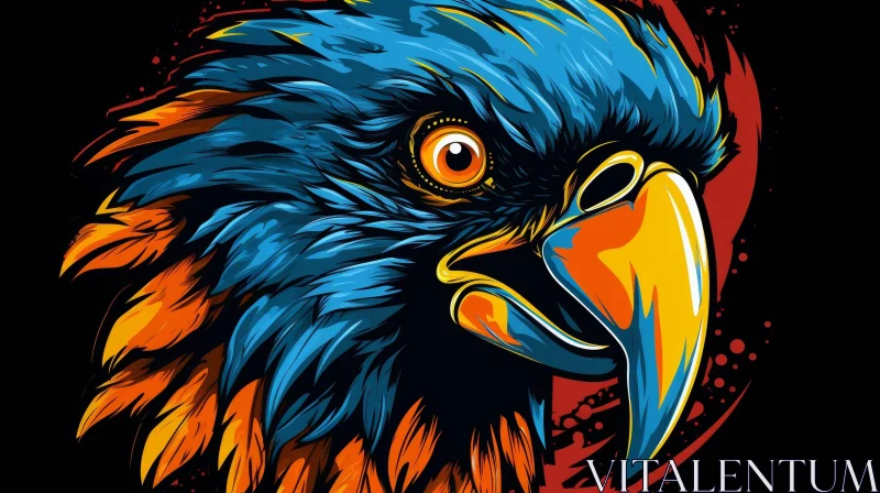 AI ART Eagle Head Vector Illustration - Cartoon Style Logo Design