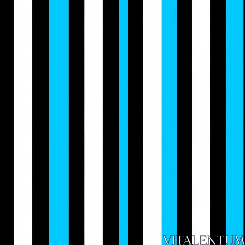 Modern Vertical Stripes Pattern in Black, White, and Blue AI Image