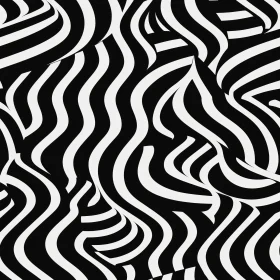 Monochrome Wavy Pattern - Abstract Vector Design