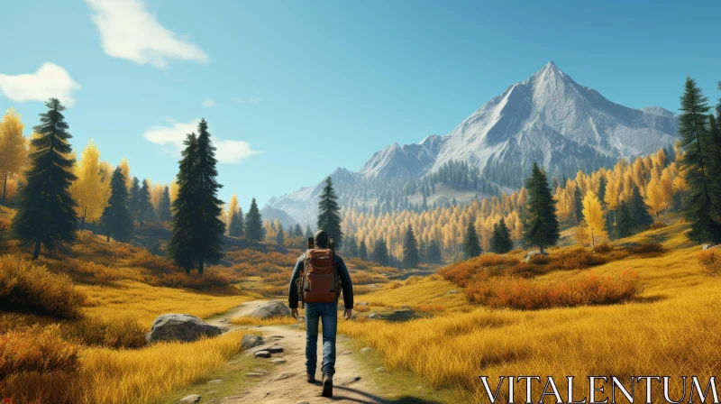 Tranquil Mountain Valley in Fall - Scenic Landscape AI Image