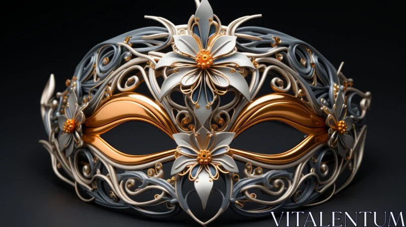 Venetian Carnival Mask 3D Art AI Image