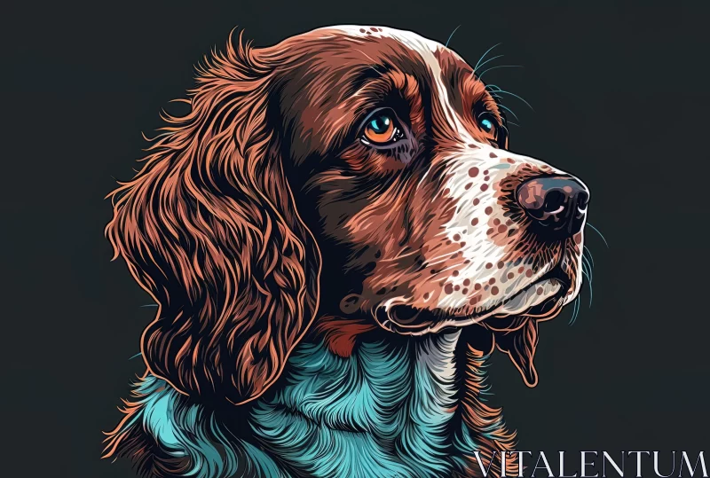 Captivating Dog Illustration with Mesmerizing Blue Eyes AI Image