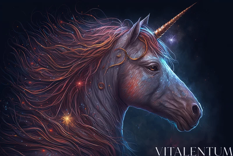 Captivating Unicorn Artwork on Dark Background | Hyper-Detailed and Realistic AI Image