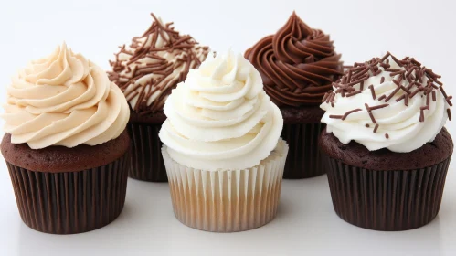 Delicious Chocolate Cupcakes on White Background