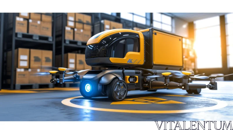 Futuristic Delivery Truck | Hovering Transport AI Image