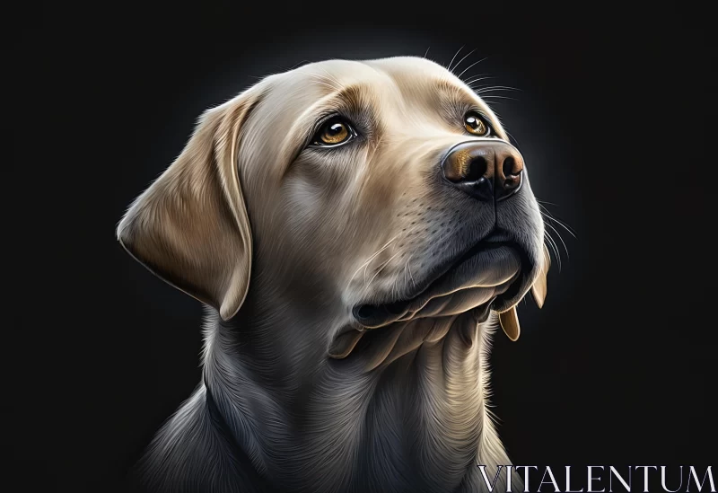 Golden Lab Portrait in Detailed Character Illustration Style AI Image