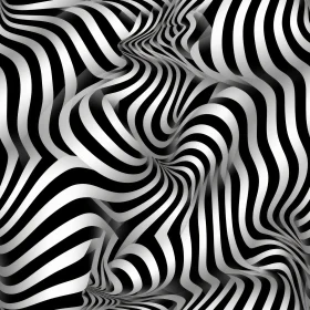 Monochrome Striped Pattern - Abstract Zebra Topographic Design