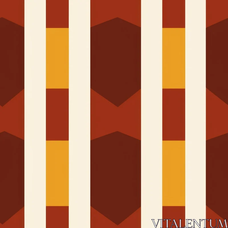 Retro Geometric Stripes & Hexagons Pattern AI Image