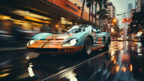 Classic Ford GT40 Racing Car in City Street