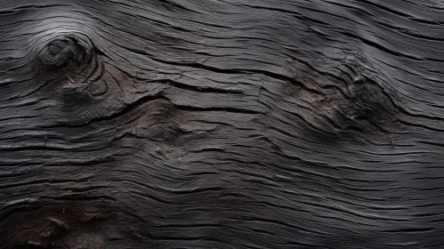 Dark Wood Close-Up Texture with Knots and Cracks